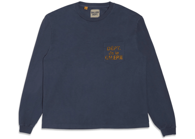 Gallery Dept. De La GALERIE L/S Pocket T-Shirt Navy/Orange