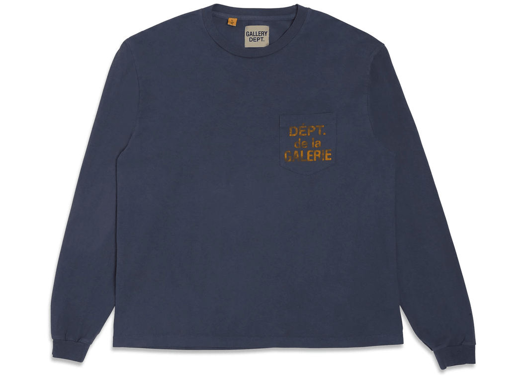 Gallery Dept. De La GALERIE L/S Pocket T-Shirt Navy/Orange