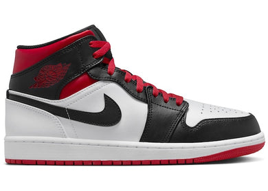 Jordan 1 Mid Black Toe White Gym Red