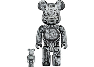 Bearbrick HR GIGER 100% & 400% Set Black Chrome