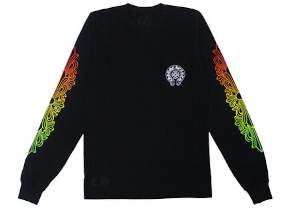 Chrome Hearts Floral Sleeve Gradient L/S Black