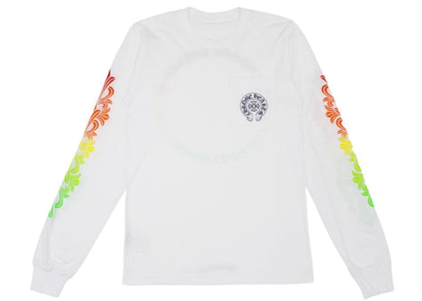 Chrome Hearts Floral Sleeve Gradient L/S White