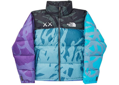 KAWS x The North Face Retro 1996 Nuptse Jacket Monterey Blue Nuptse Print
