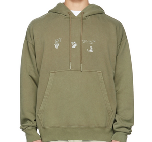 OFF-WHITE Big Logo Skate Hoodie Green