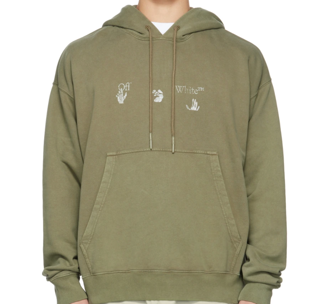 OFF-WHITE Big Logo Skate Hoodie Green