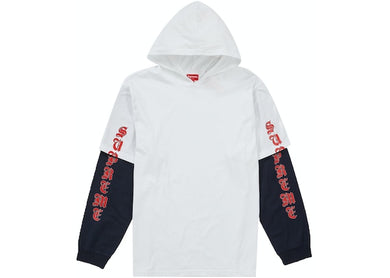Supreme Layered Hooded L/S Top White