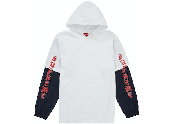 Supreme Layered Hooded L/S Top White