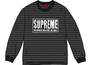 Supreme Thin Stripe L/S Top Black