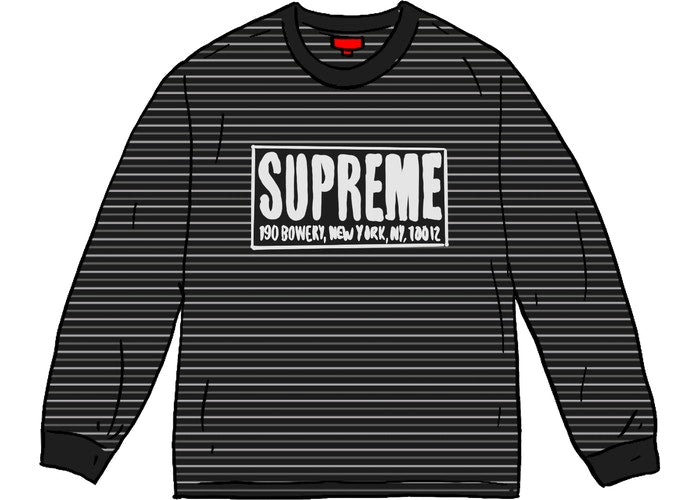 Supreme Thin Stripe L/S Top Black