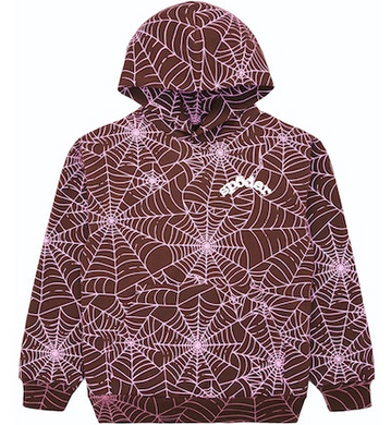 Sp5der AOP Hoodie Brown