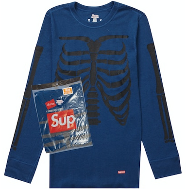 Supreme Hanes Bones Thermal Crew (1 Pack) Blue