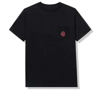 Anti Social Social Club Cross My Heart Pocket T-Shirt Black/Pink