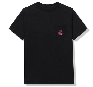 Anti Social Social Club Cross My Heart Pocket T-Shirt Black/Pink