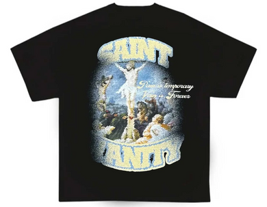 Saint Vanity Blurry Cross T-Shirt Black