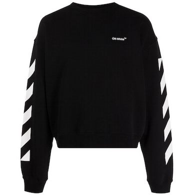 OFF-WHITE Diagonal Helvetica Crewneck Black/White