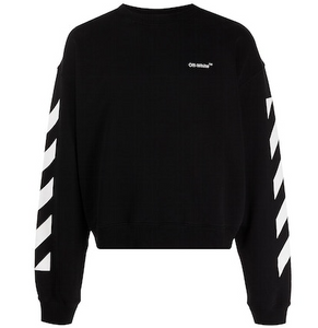 OFF-WHITE Diagonal Helvetica Crewneck Black/White