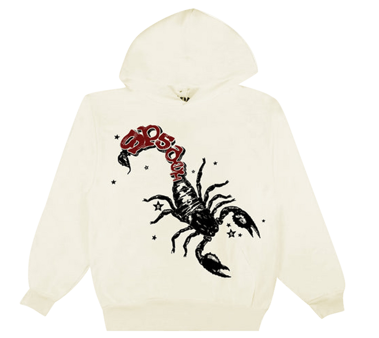 Sp5der x Mariah The Scientist Scorpion Hoodie Cream