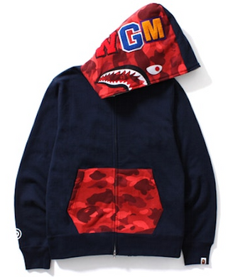 BAPE Color Camo Shark Full Zip Hoodie Navy
