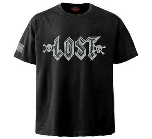 Lost Intricacy Engraved Rhinestone T-Shirt Black