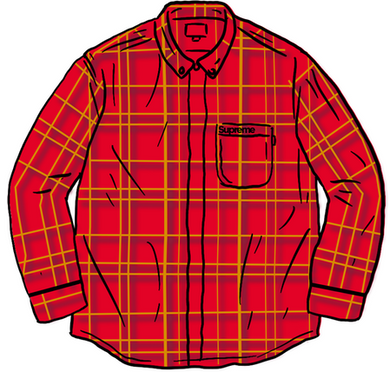 Supreme Spray Tartan Shirt Red