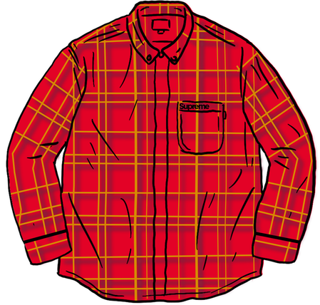 Supreme Spray Tartan Shirt Red