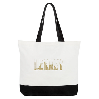 LEGACY Large Cotton Tote Bag White Black