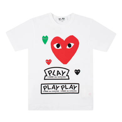 Comme des Garçons PLAY Multi Logo T-Shirt White