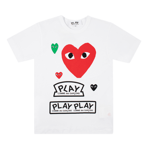 Comme des Garçons PLAY Multi Logo T-Shirt White