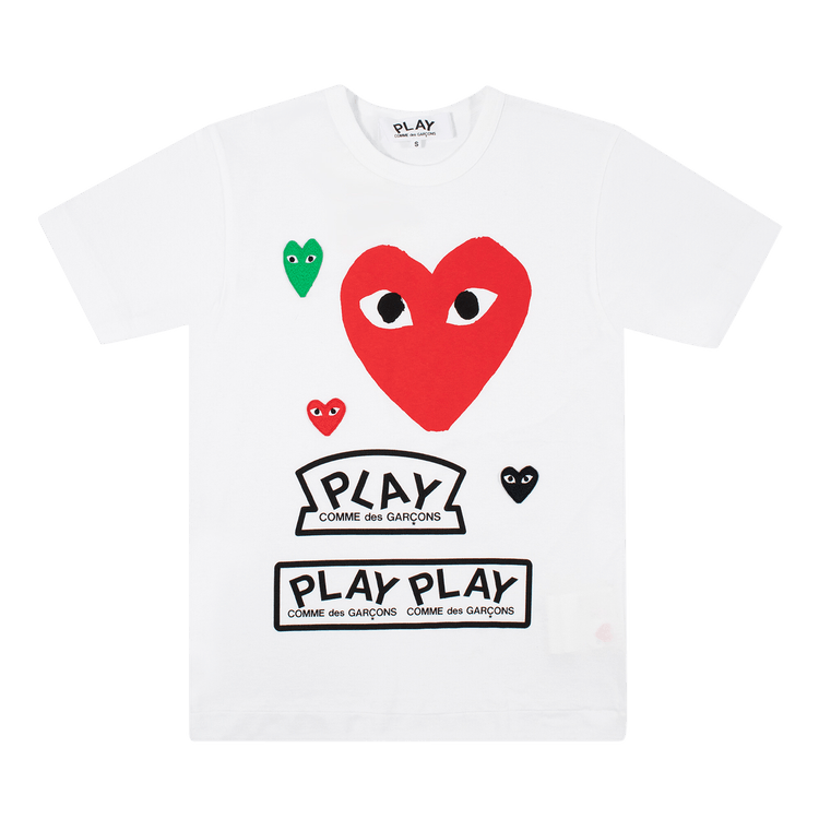 Comme des Garçons PLAY Multi Logo T-Shirt White