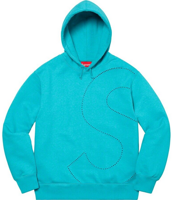 Supreme Laser Cut S Logo Hooded Sweatshirt Cyan