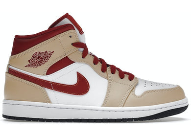 Jordan 1 Mid Beige White Red
