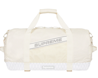 Supreme Logo Duffle Bag White