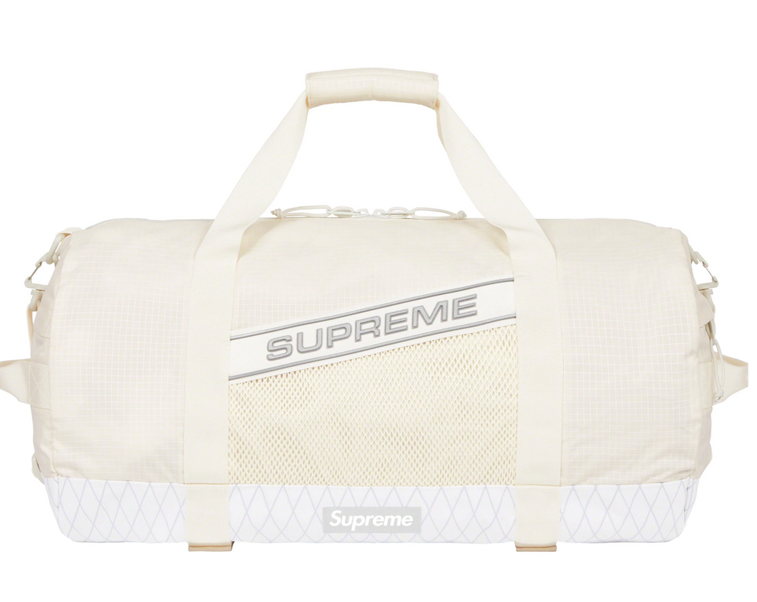 Supreme Logo Duffle Bag White