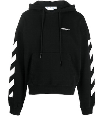 OFF-WHITE Diagonal Helvetica Hoodie Black/White