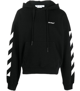 OFF-WHITE Diagonal Helvetica Hoodie Black/White