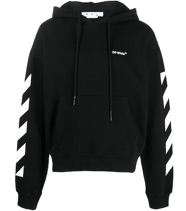 OFF-WHITE Diagonal Helvetica Hoodie Black/White