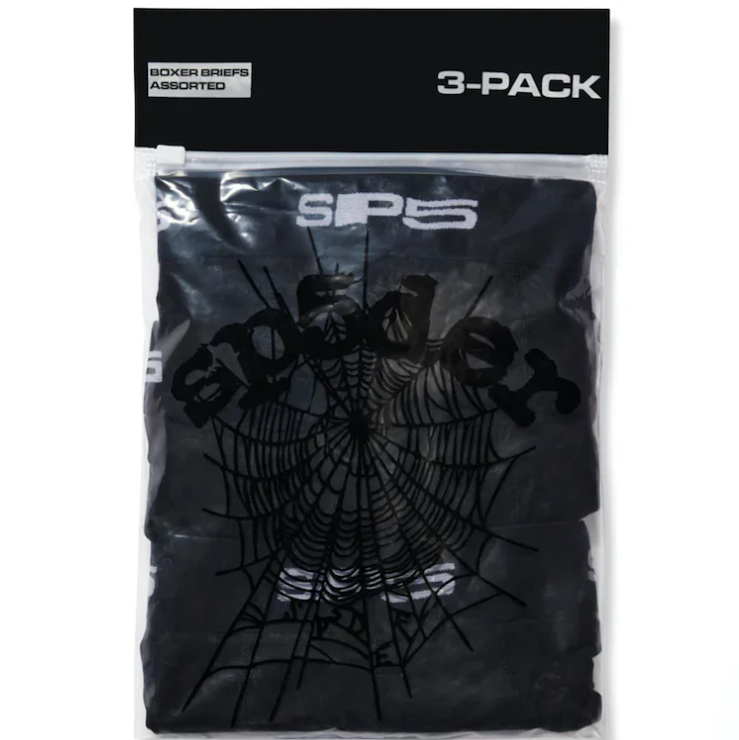 Sp5der Boxer Briefs (Set of 3) Black