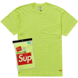 Supreme Hanes Tagless Tees (2 Pack) Flourescent Yellow