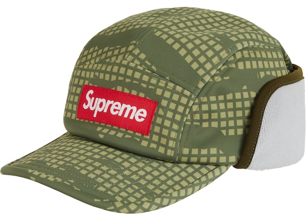 Supreme WINDSTOPPER Earflap Camp Cap Olive Grid Camo