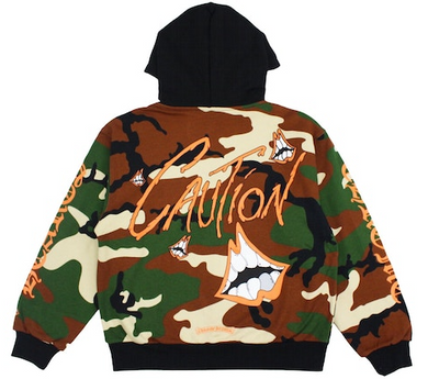 Chrome Hearts Matty Boy Caution Thermal Zip Up Hoodie Camo