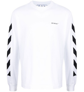 OFF-WHITE Diagonal Helvetica L/S White/Black