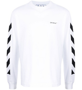 OFF-WHITE Diagonal Helvetica L/S White/Black