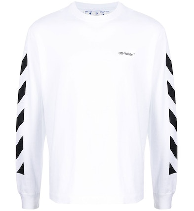 OFF-WHITE Diagonal Helvetica L/S White/Black