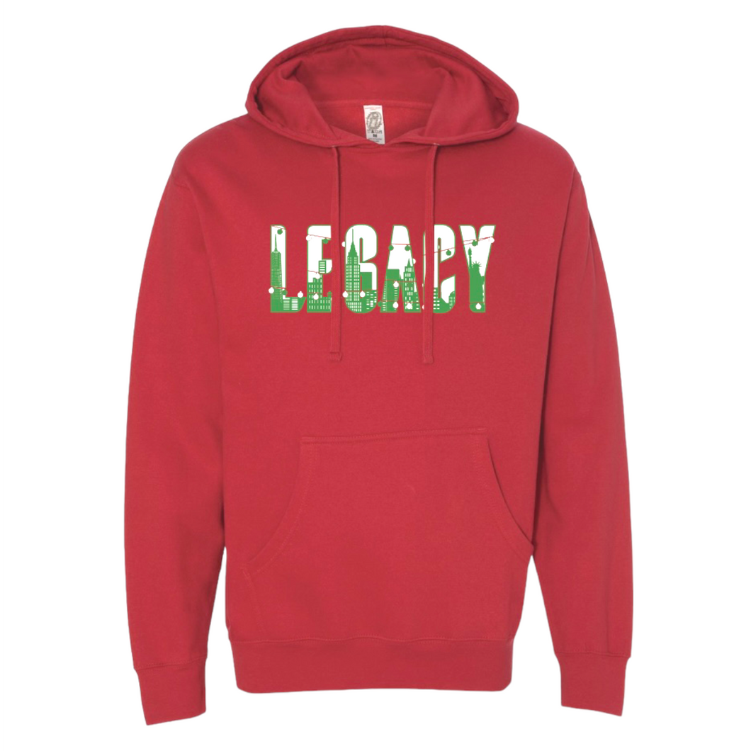 LEGACY NYC Skyline Christmas 2022 Hoodie Red