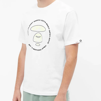 AAPE by A Bathing Ape Apes and Planet Earth Logo T-Shirt White