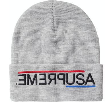Supreme USA Beanie Heather Grey