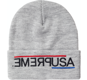 Supreme USA Beanie Heather Grey