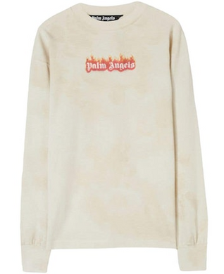 Palm Angels Burning Logo L/S Off White