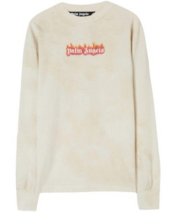 Palm Angels Burning Logo L/S Off White