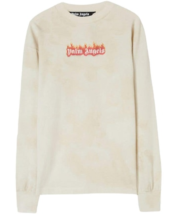 Palm Angels Burning Logo L/S Off White